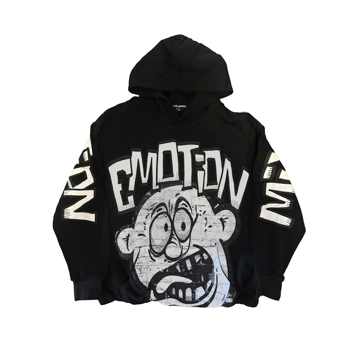 MIXED EMOTION Black 'Monster' Cropped Hoodie (Black-monster-cropped-hoodie)