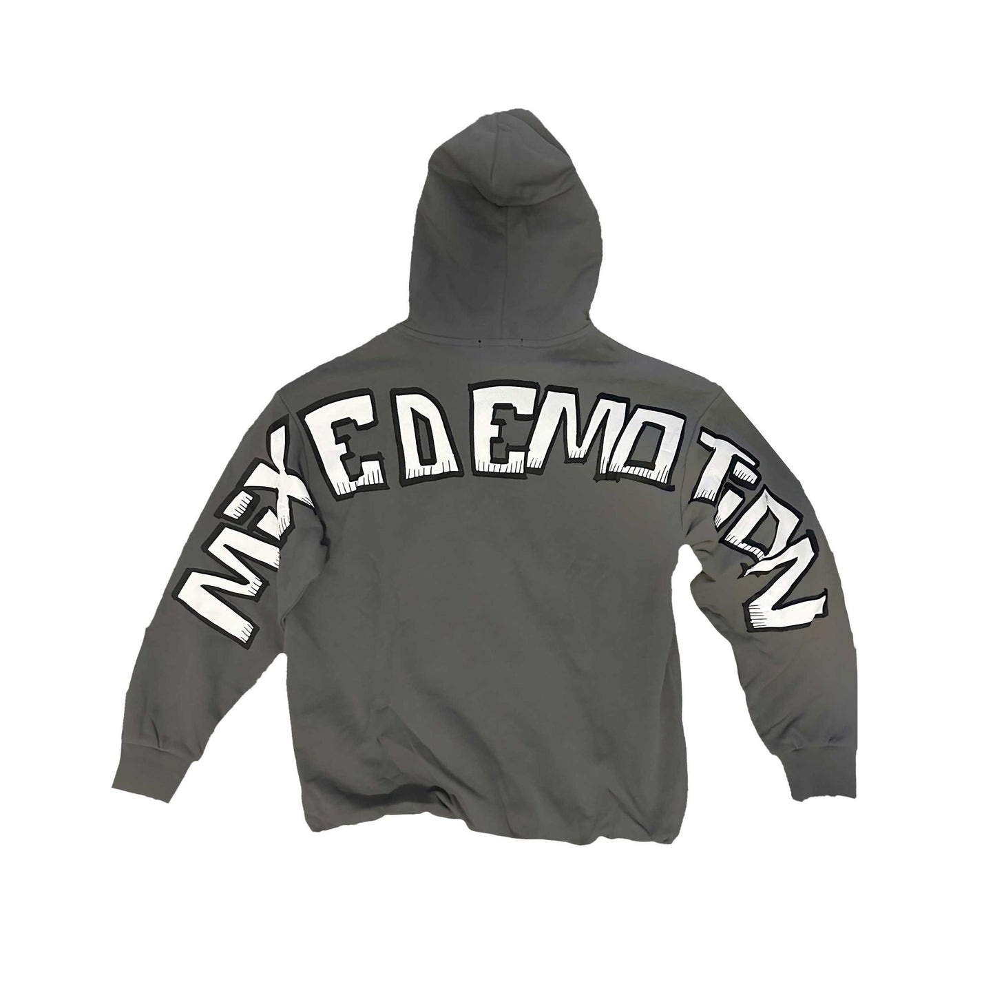 MIXED EMOTION Grey 'Monster' Cropped Hoodie (Grey-Monster'Cropped-hoodie)
