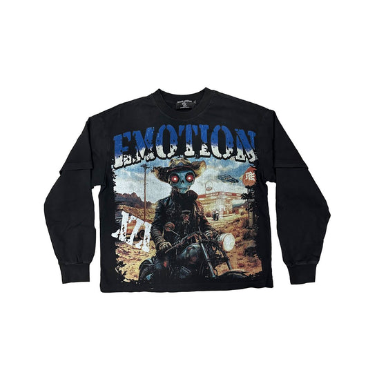 MIXED EMOTION Black “Racer” Long Sleeve (Black “Racer” Long Sleeve)
