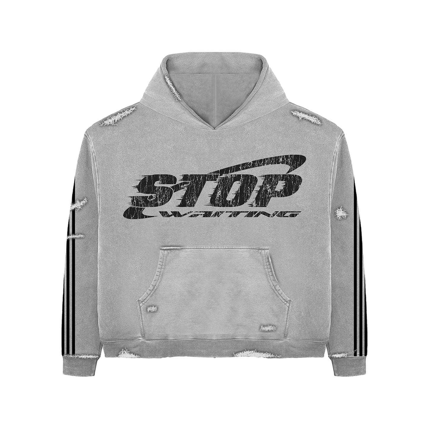 STOP WAITING GREY TRACK HOODIE