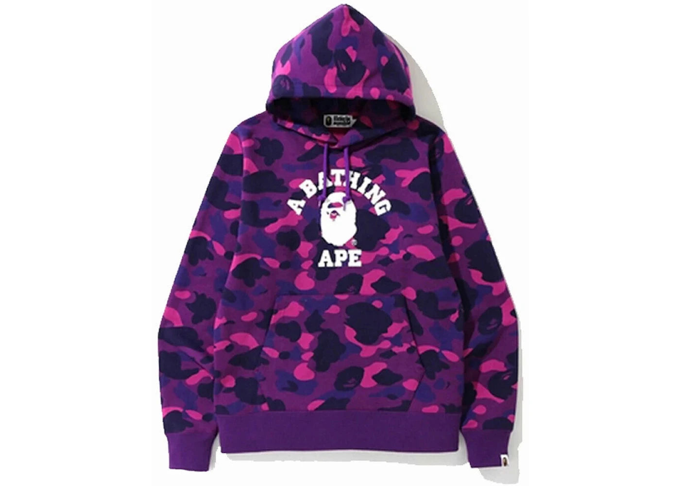 BAPE Color Camo College Pullover Hoodie Purple/Pink