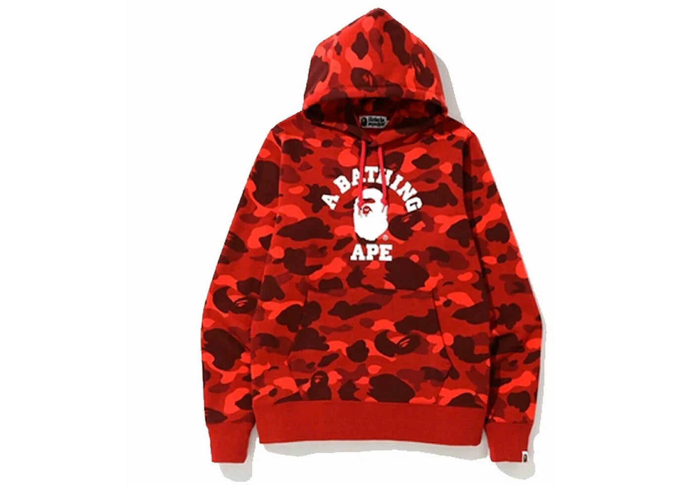 BAPE Color Camo College Pullover Hoodie Red/Burgundy