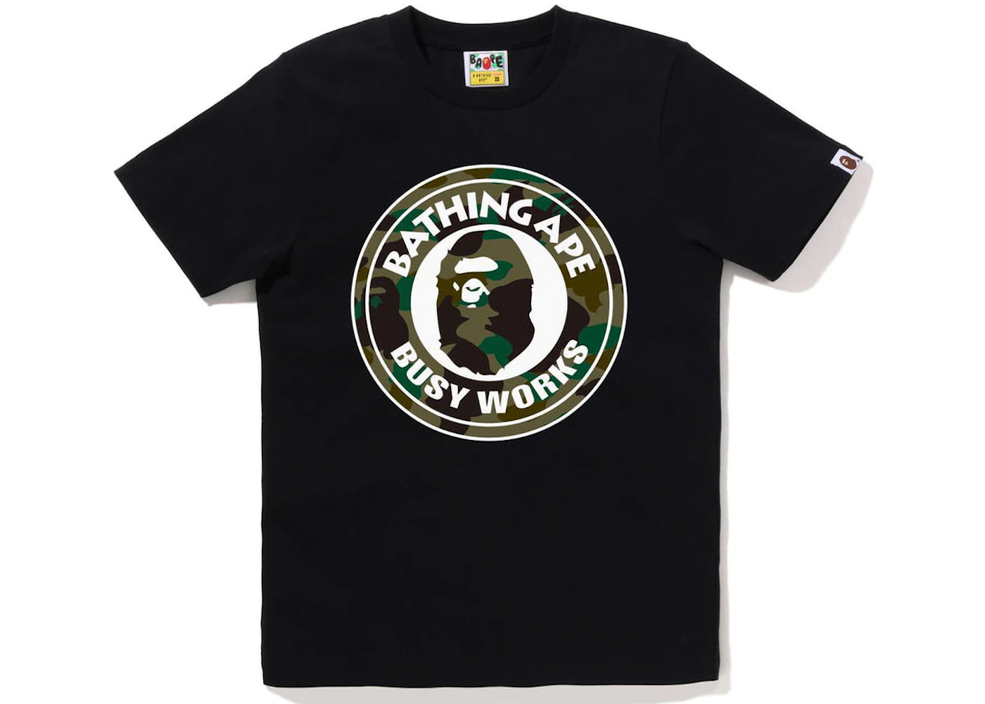 BAPE Women's 1st Camo Busy Works Tee White Green