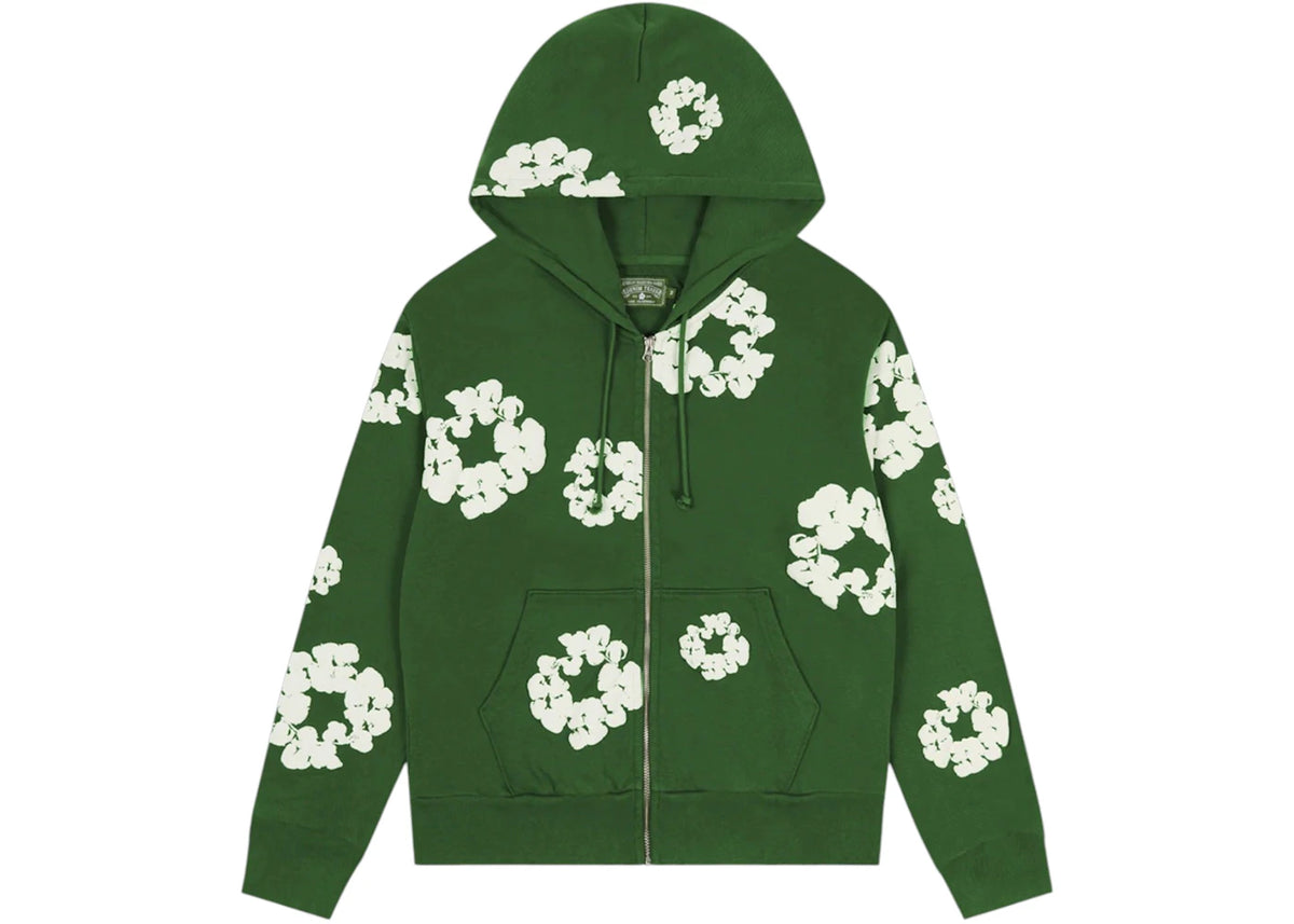 Denim Tears Cotton Wreath Zip Hoodie Green