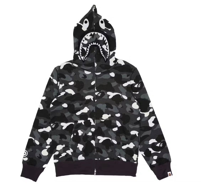 BAPE City Camo Shark Full Zip Hoodie (SS24) Black