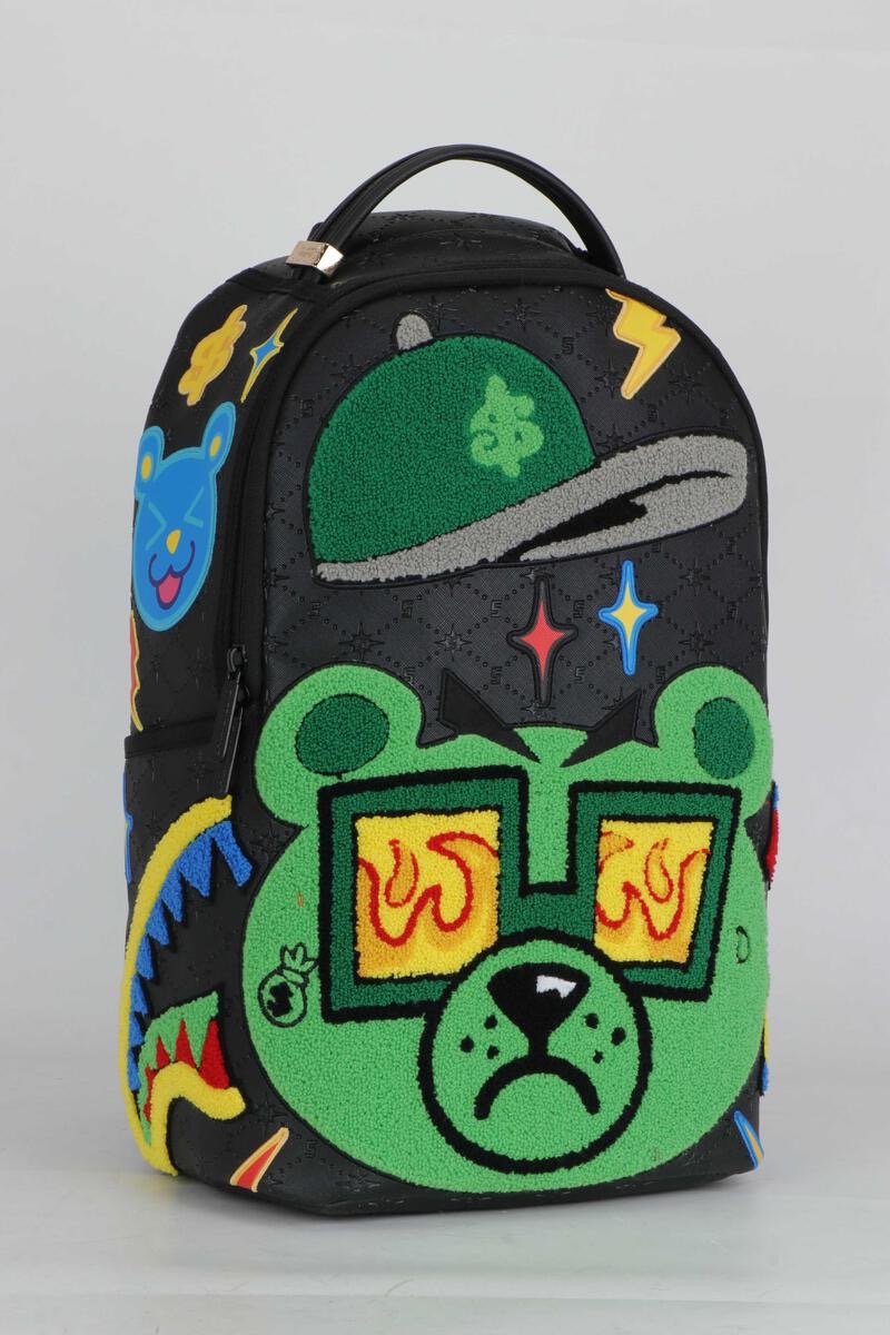 SPRAY GROUND COLORFUL MONEY BEAR CHENEILLE DLXSV BACKPACK (B5705)
