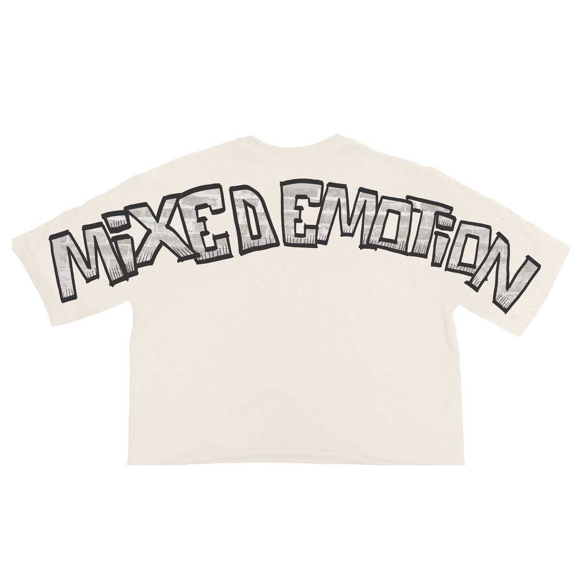 MIXED EMOTION Cream “Monster” Cropped Tee