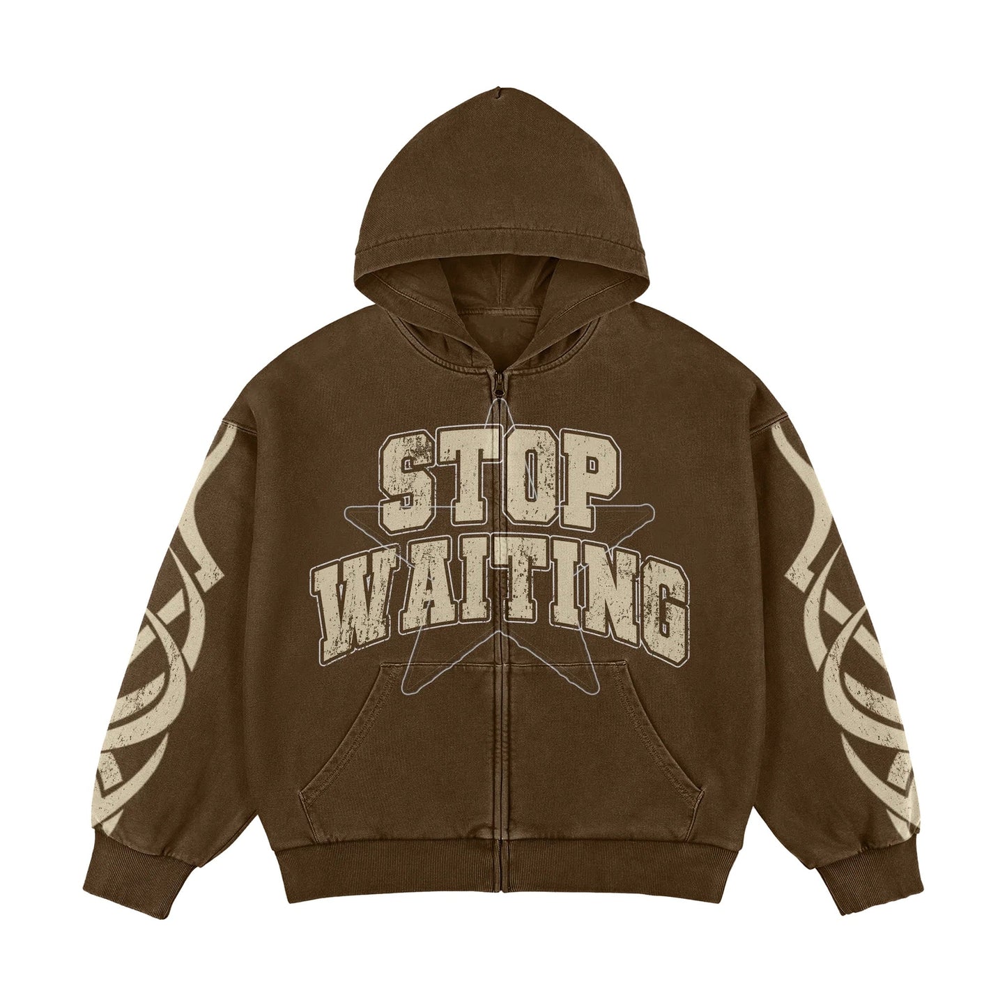 STOP WAITING CHOSEN STAR BROWN HOODIE