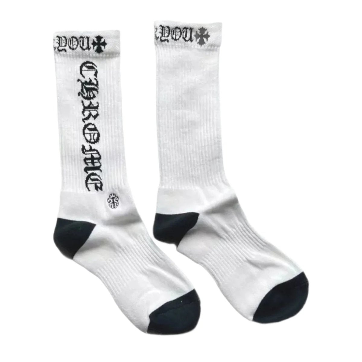 Chrome Hearts F*** You Logo Socks White/Black