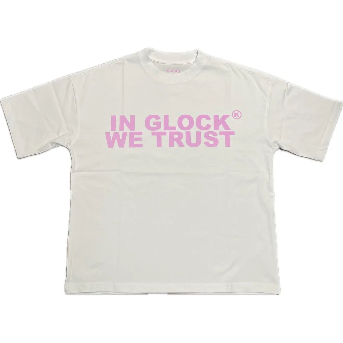 IN GLOCK WE TRUST TEE WHITE/PINK