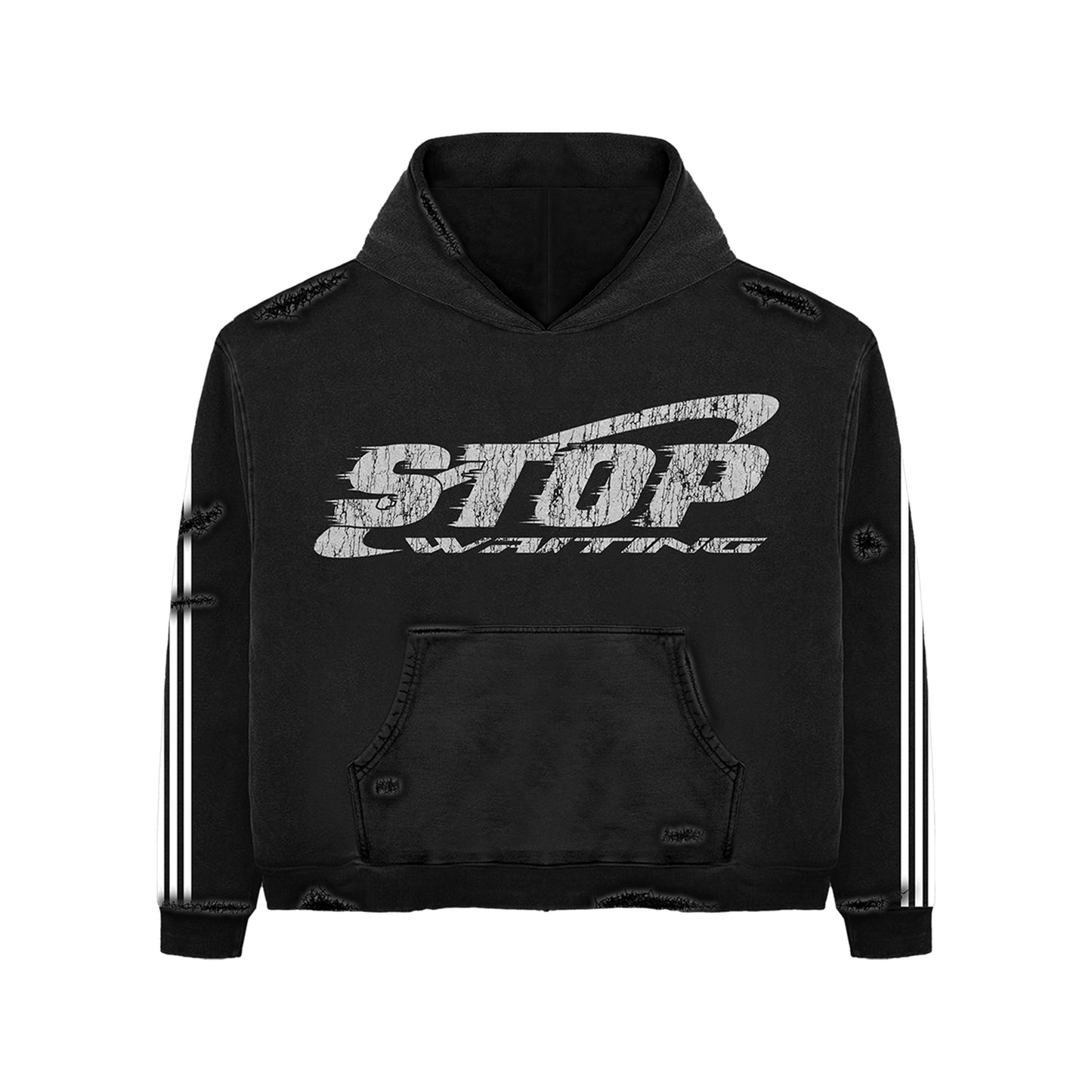 STOP WAITING BLACK TRACK HOODIE