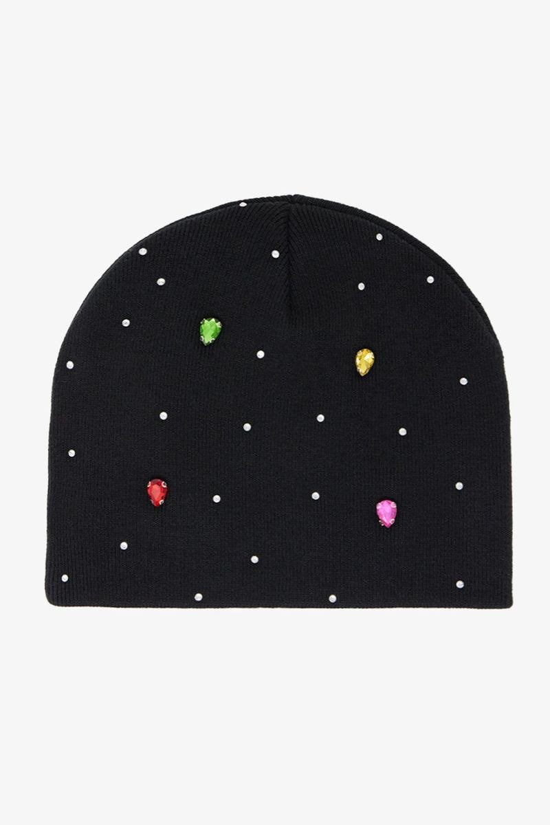 Rhinestone Beanie - Black