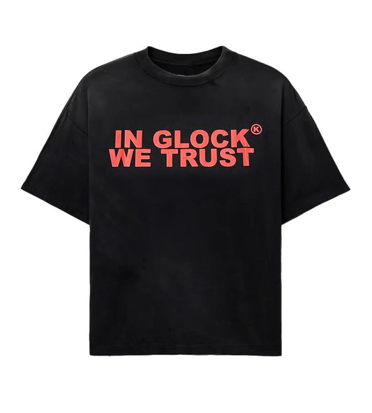 IN GLOCK WE TRUST TEE BLACK/RED