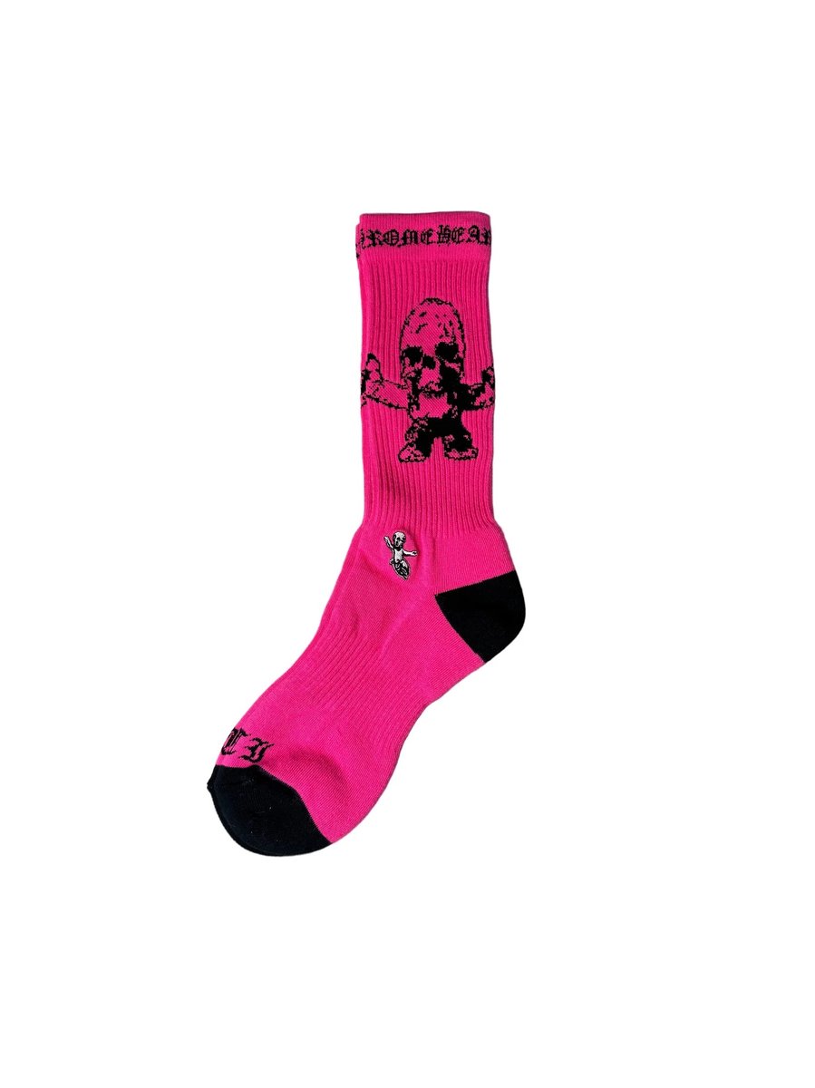 CHROME HEARTS FOTI SOCKS NEON PINK