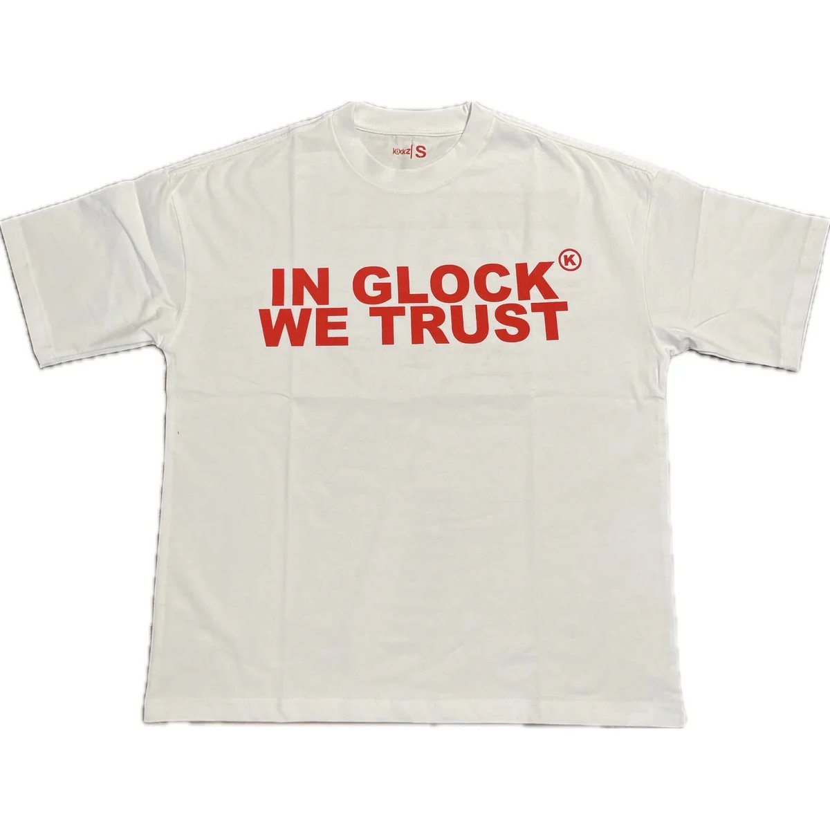 IN GLOCK WE TRUST TEE WHITE/RED