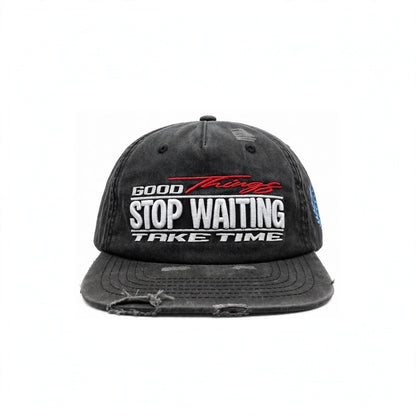 STOP WAITING Good Things Hat Washed Black
