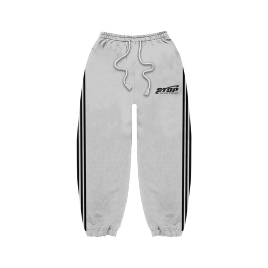 STOP WAITING GREY TRACK PANTS