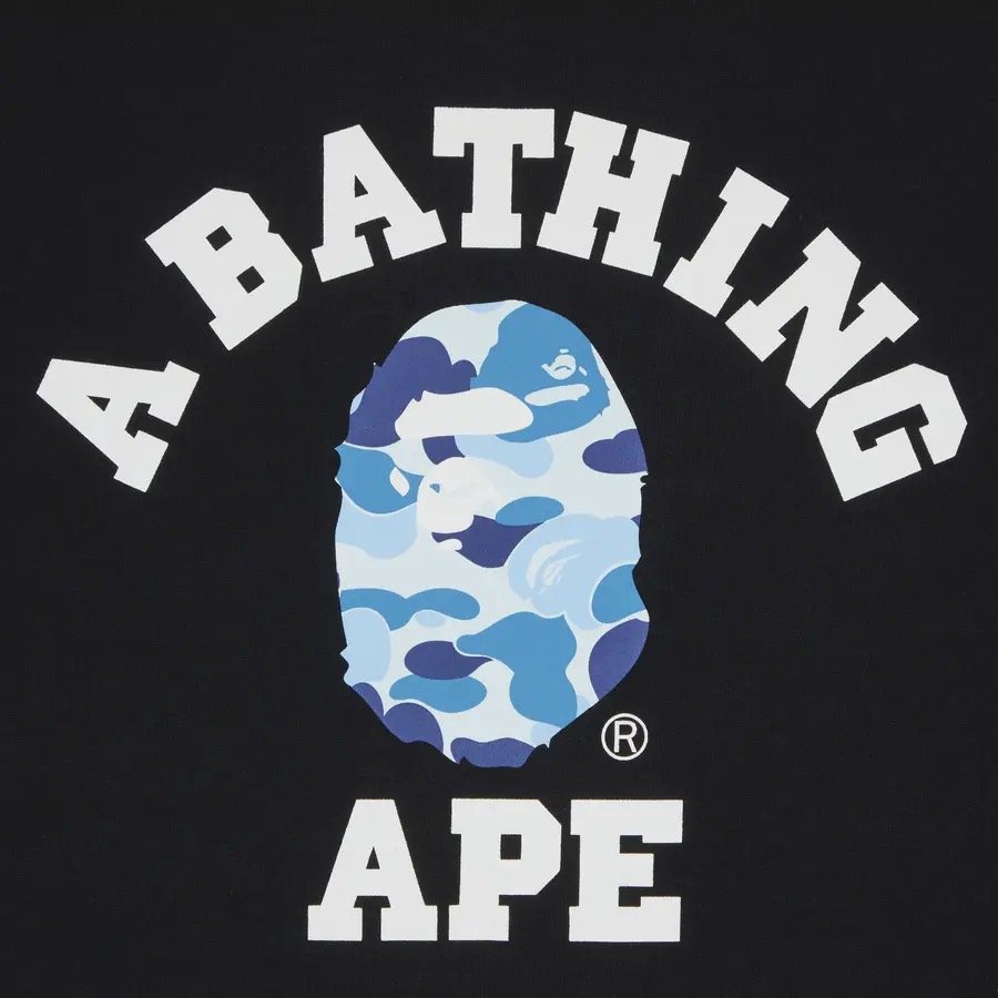 BAPE ABC Camo College Tee Black/Blue
