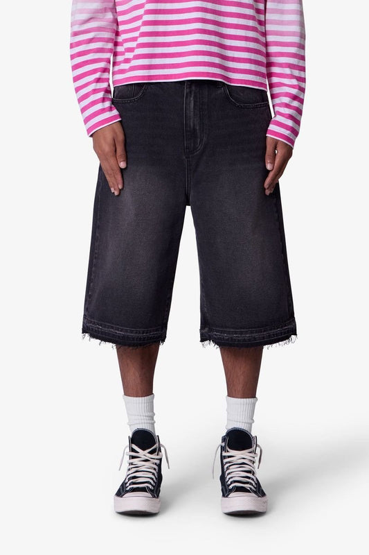 Ultra Baggy Raw Hem Denim Shorts