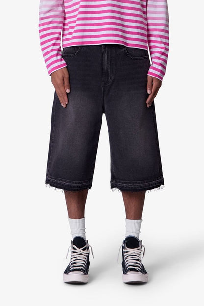 Ultra Baggy Raw Hem Denim Shorts