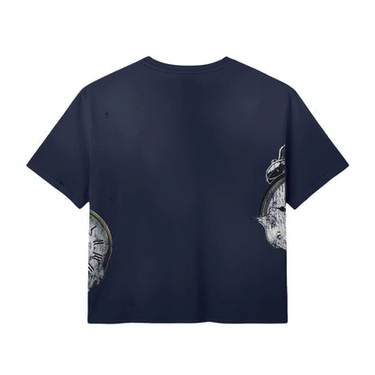 STOP WAITING VINTAGE CLOCK TEE (NAVY)
