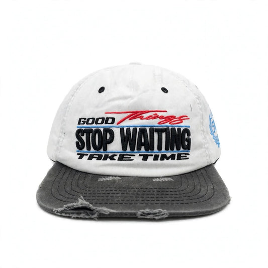 STOP WAITING  Good Things Hat White/Grey