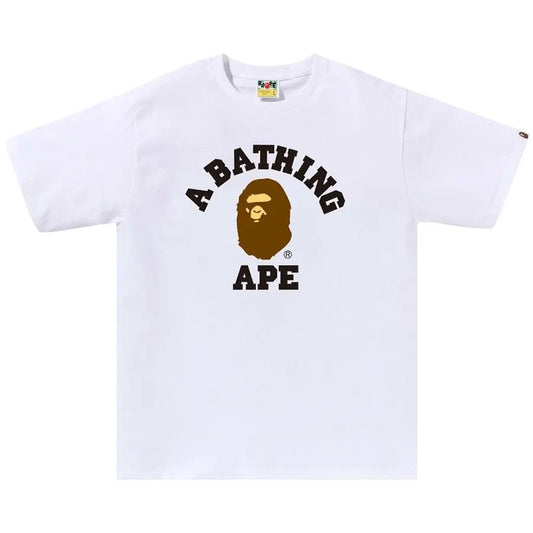 BAPE College Tee 'White/Brown'
