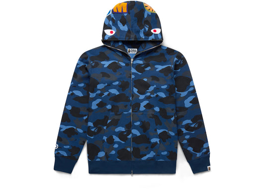 BAPE Color Camo Shark Full Zip  Hoodie Blue
