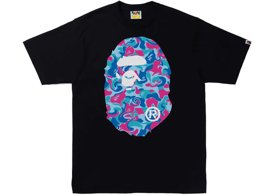 BAPE Marble Camo Big Ape Head Tee Black