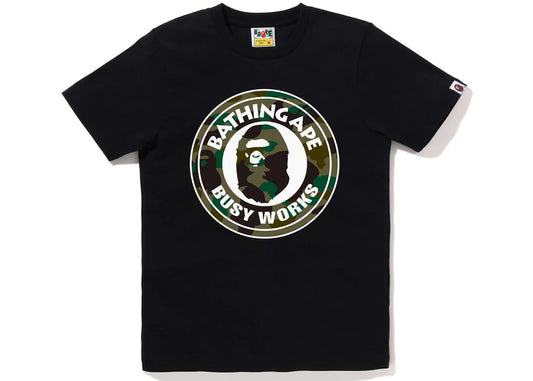 BAPE Women's 1st Camo Busy Works Tee White Green