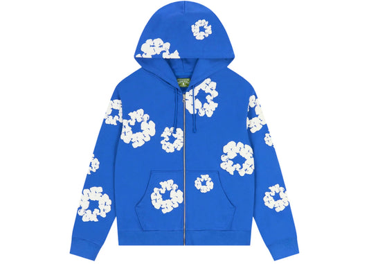 Denim Tears Cotton Wreath Zip Hoodie Blue