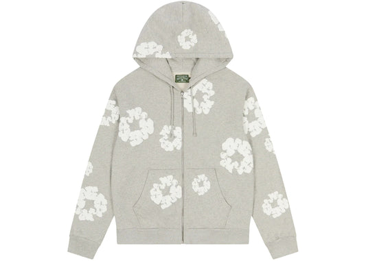 Denim Tears Cotton Wreath Zip Hoodie Grey