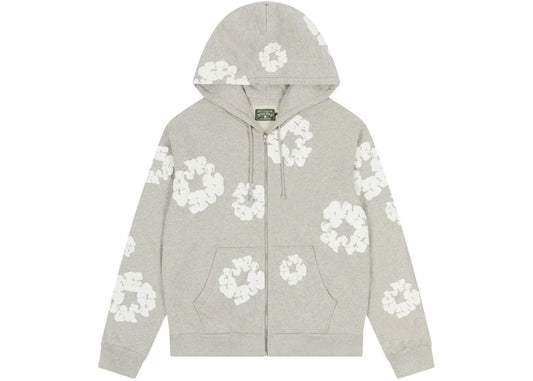 Denim Tears Cotton Wreath Zip Hoodie Grey