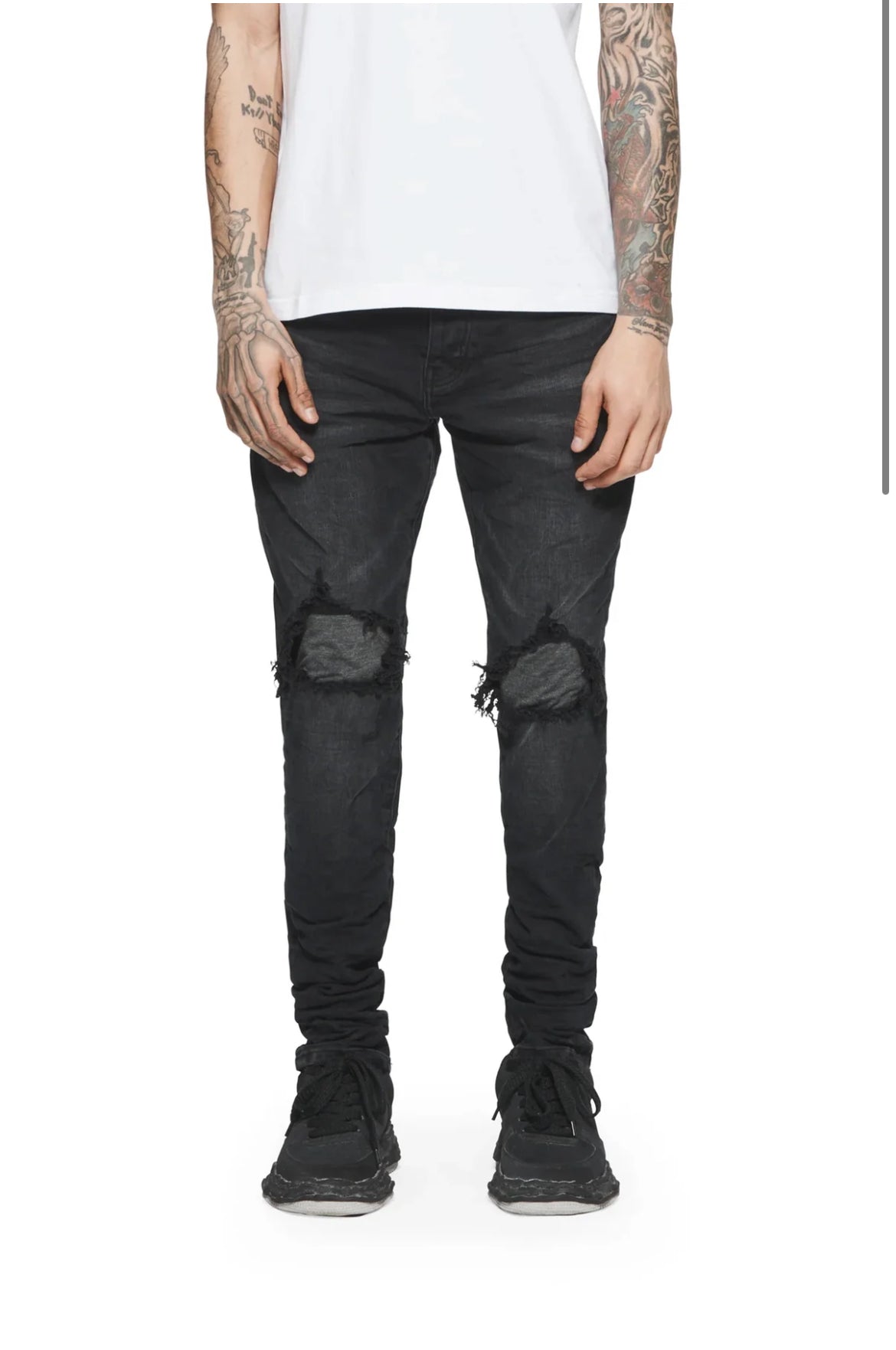 Purple Jeans - Mid Rise Slim Fit Jeans "Black Wash Blowout"