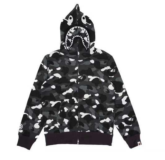 BAPE City Camo Shark Full Zip Hoodie (SS24) Black