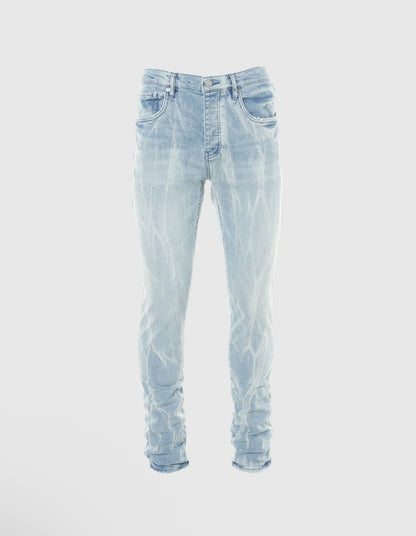 PURPLE BRAND LIGHT INDIGO TIE ACID JEAN