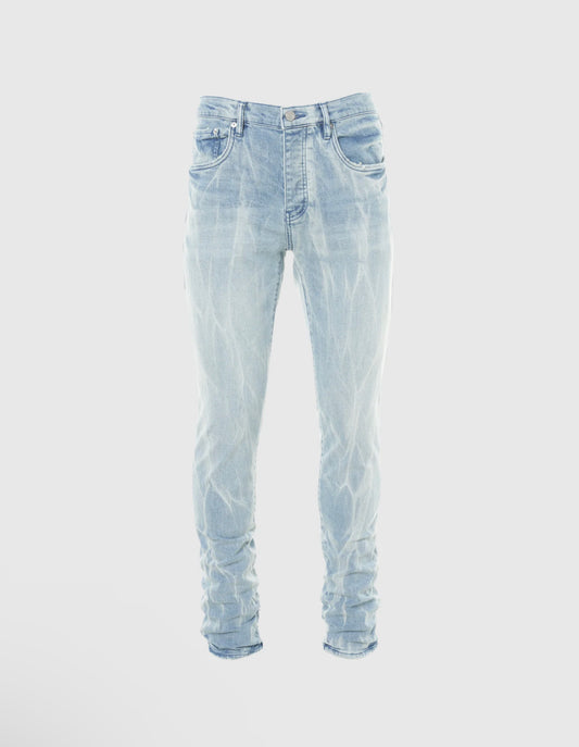PURPLE BRAND LIGHT INDIGO TIE ACID JEAN