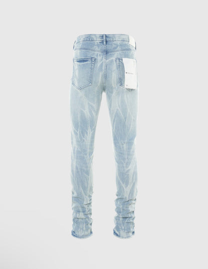 PURPLE BRAND LIGHT INDIGO TIE ACID JEAN