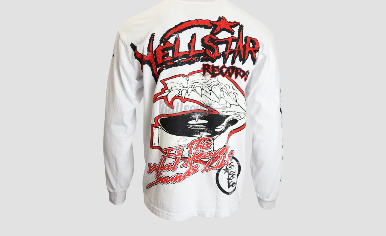 HELLSTAR STUDIOS RECORDS LONGSLEEVE WHITE T-SHIRT