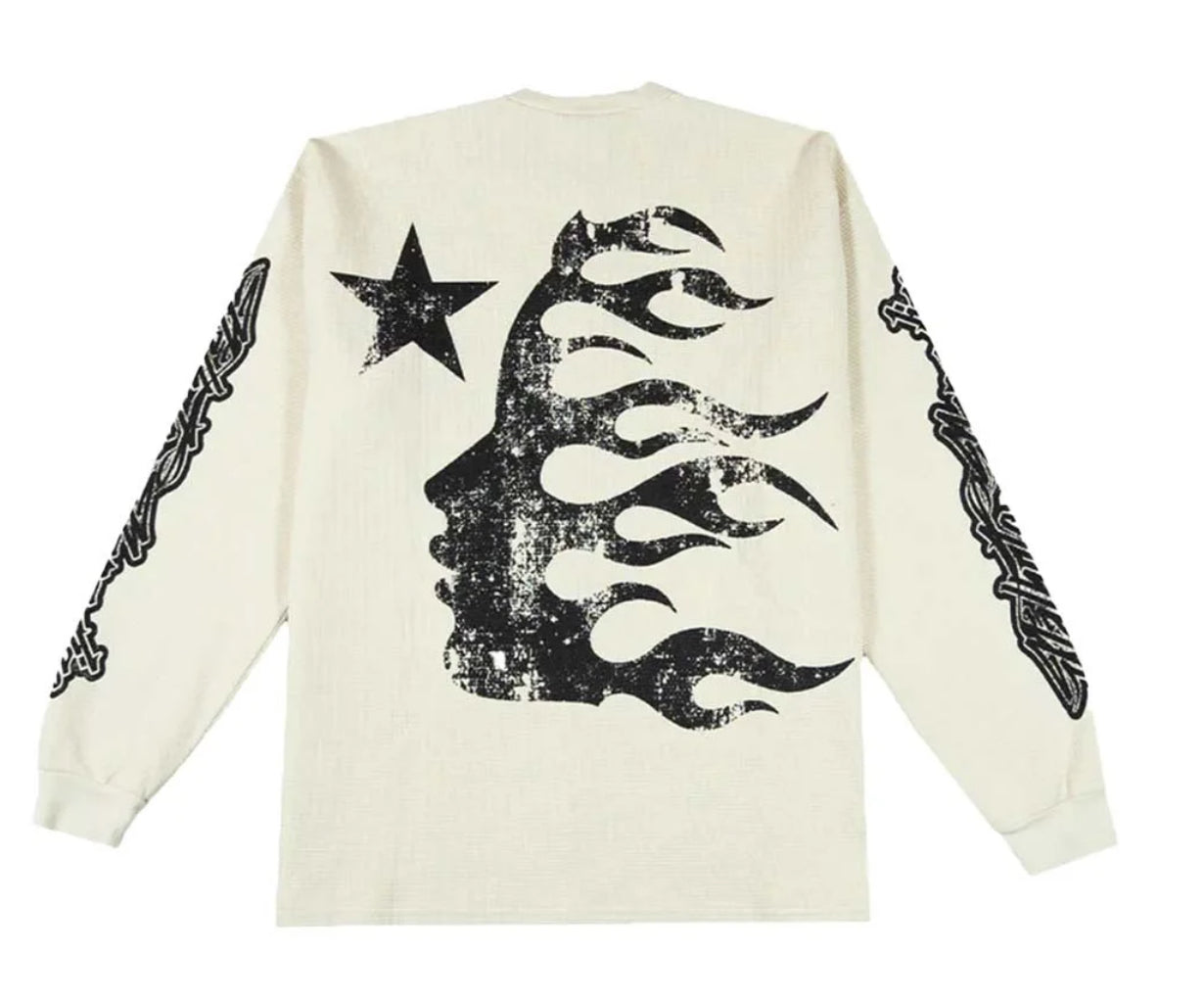 Hellstar Thermal Print Long Sleeve Cream