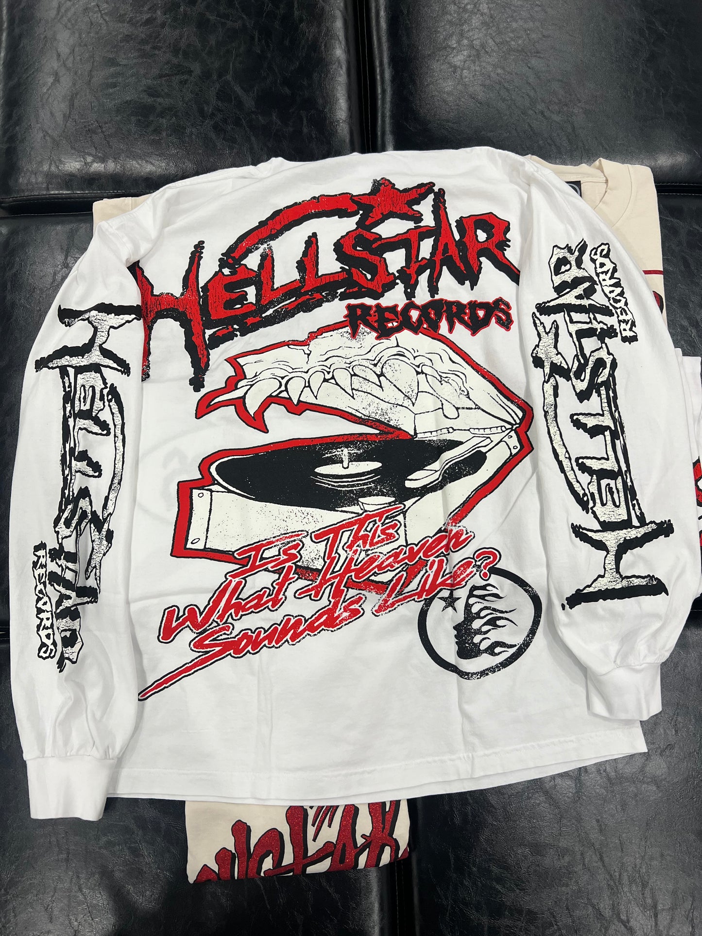 HELLSTAR STUDIOS RECORDS LONGSLEEVE WHITE T-SHIRT