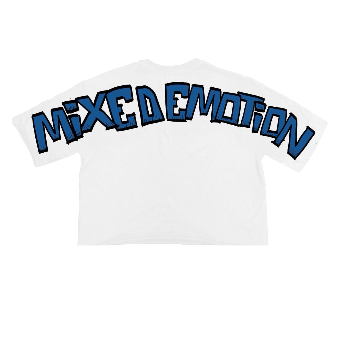 MIXED EMOTION Blue “Monster” Cropped Tee