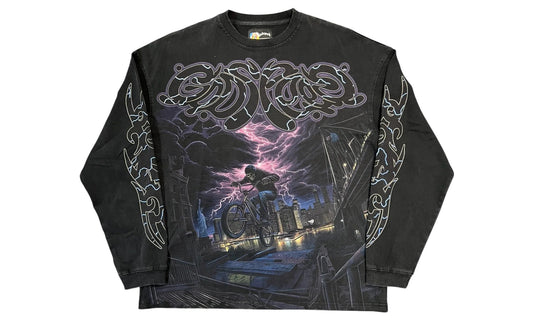 GODSPEED B.M.X WASHED BLACK LONGSLEEVE T-SHIRT