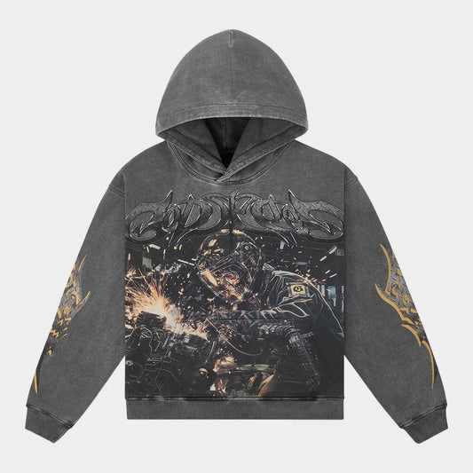GODSPEED “STEEL SHARPENS” GREY HOODIE