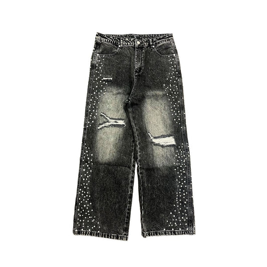 Mixed EmotionGrey ‘Stone’ Baggy Jeans