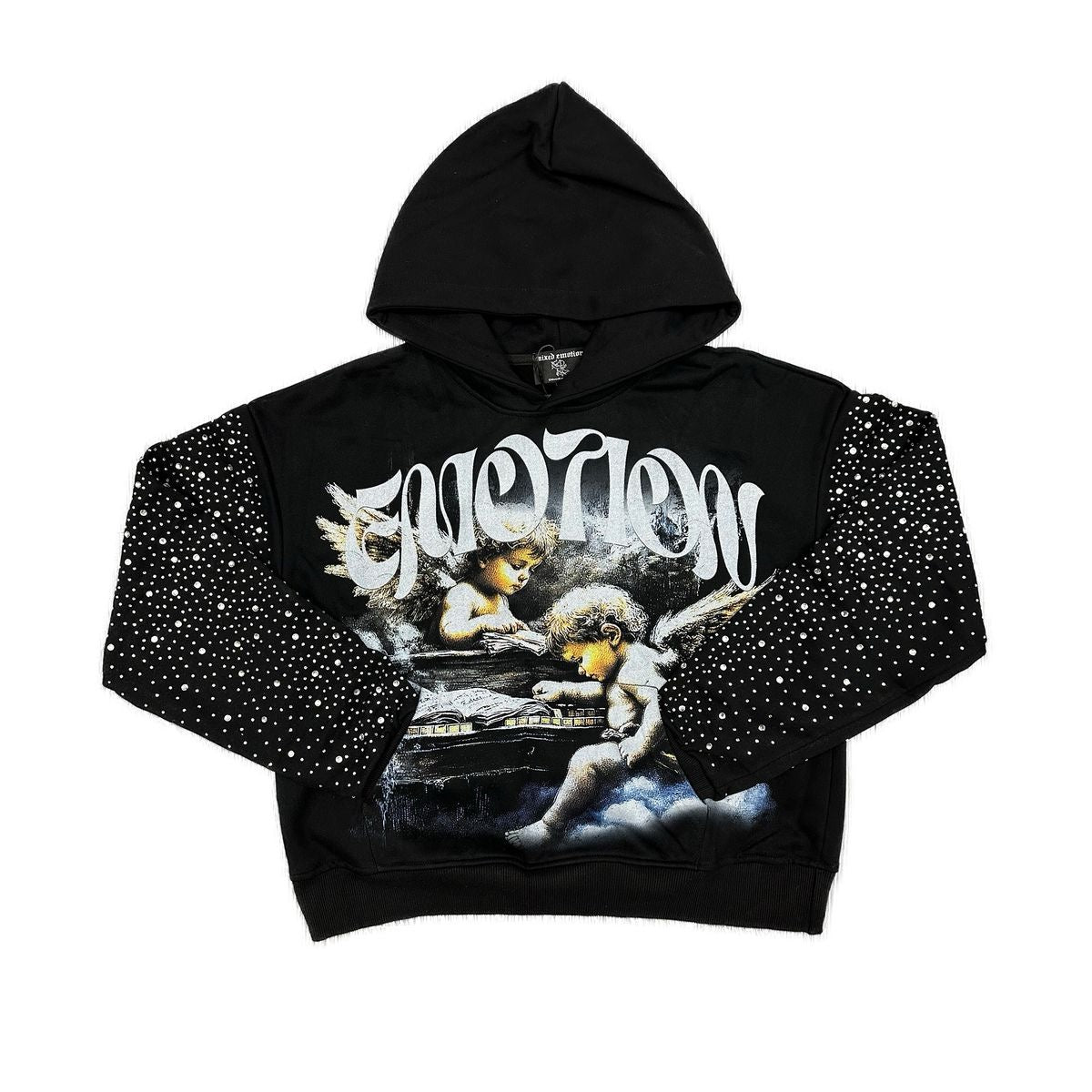 MIXED EMOTION Fallen Angels Rhinestone Hoodie