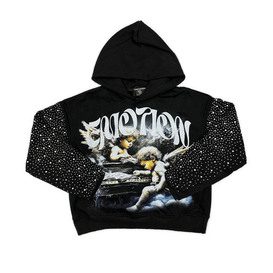 MIXED EMOTION Fallen Angels Rhinestone Hoodie