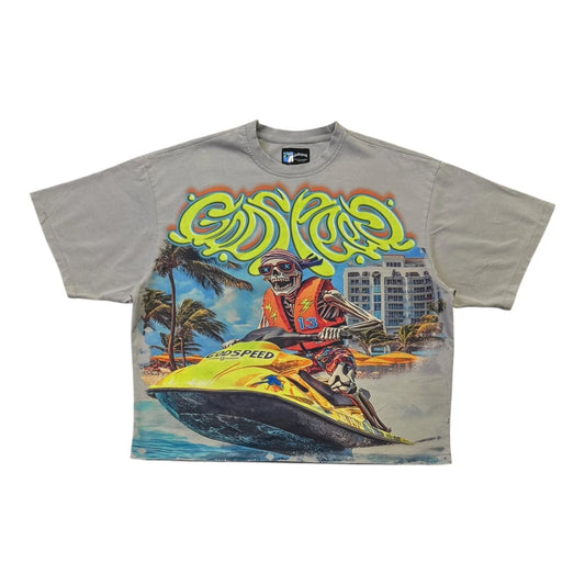 Godspeed Miami Exclusive Jetski T-Shirt Stone Wash