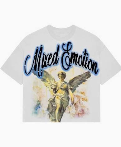 Mixed Emotion blue “Rhinestone” Cropped Shirt