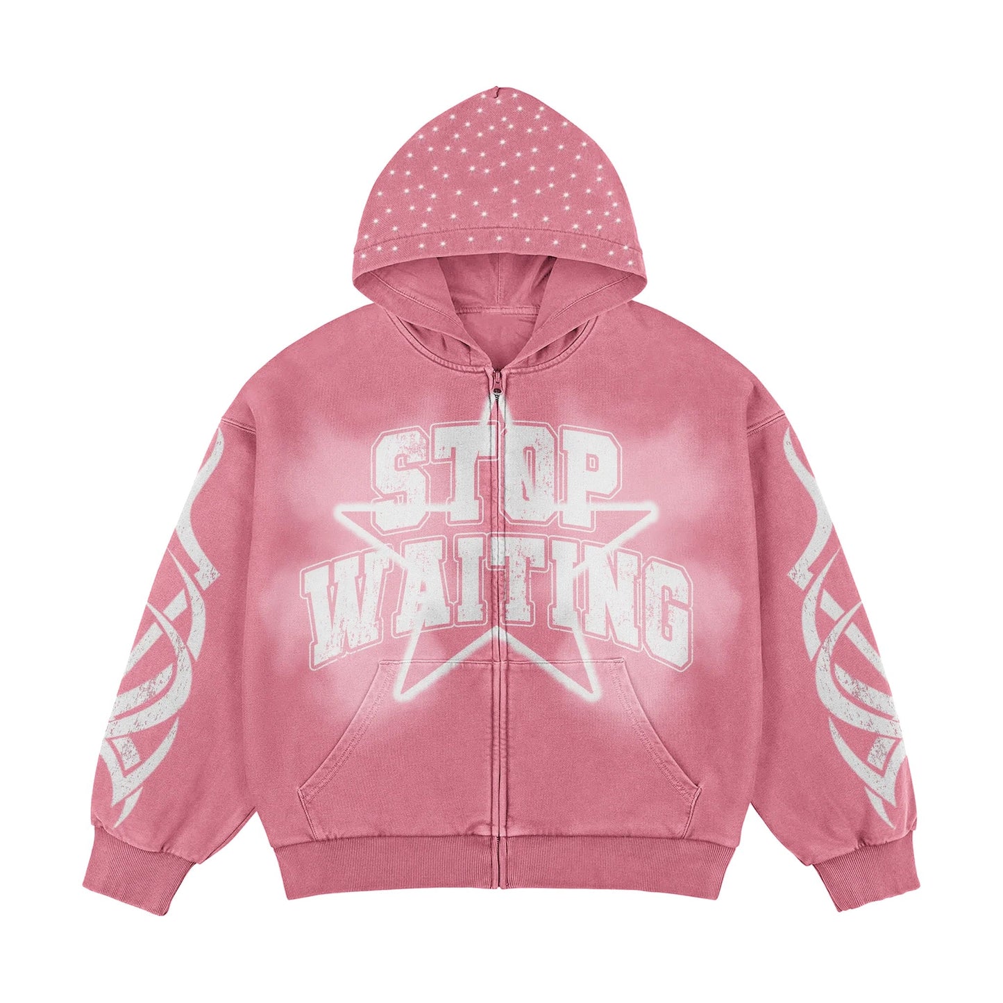 Stop Waiting Pink Pink Hoodie